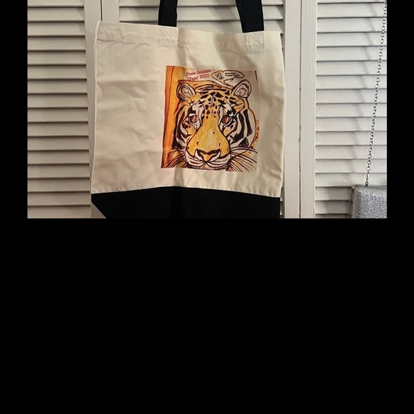 #*1104*Tiger Print Canvas Tote Bag - Picture 3 of 6